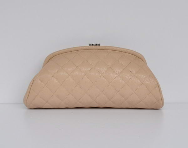 Fake Chanel Mini Clutch Bag Grain Leather A35487 Apricot On Sale